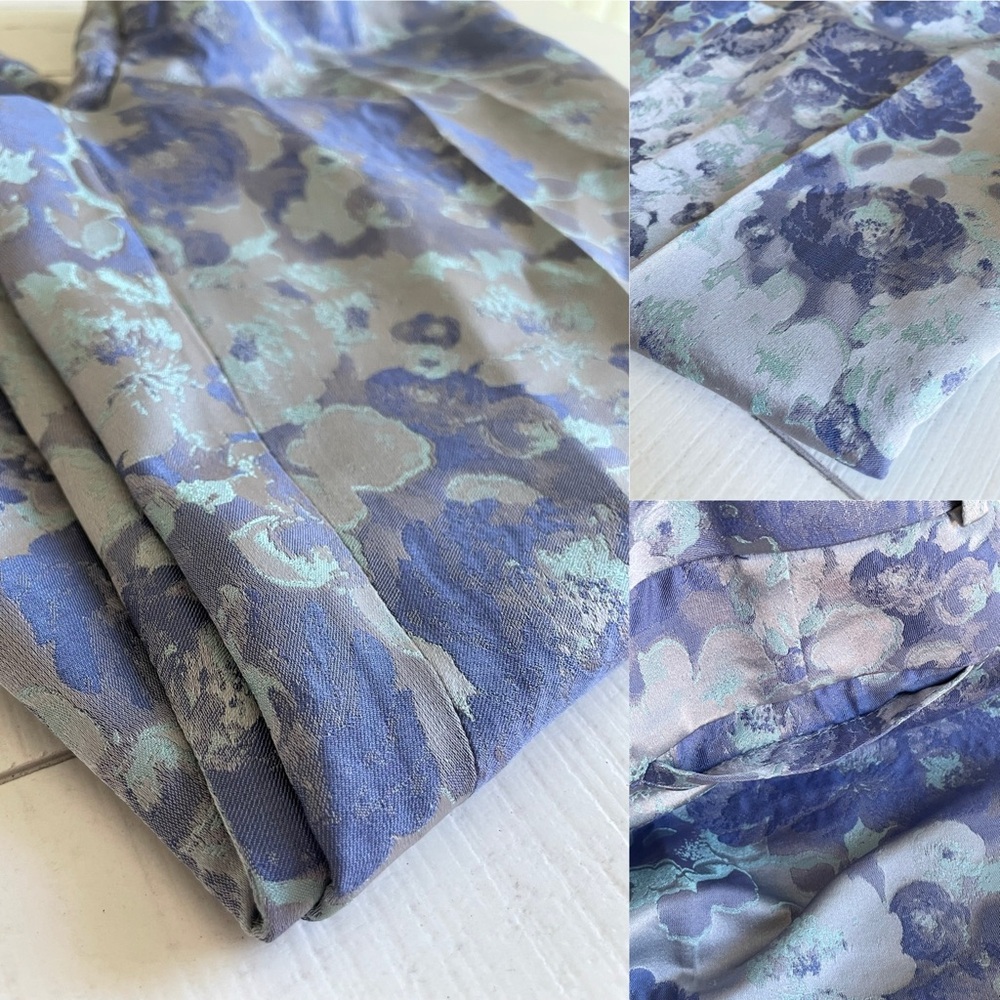 Banana Republic Purple & Blue Floral Sheen Ankle Dress Pants Women’s 0 - Picture 9 of 12